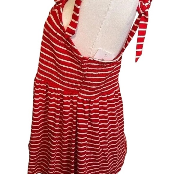 Isabel maternity Womens Tank Top Shoulder Tie Striped Red White Size Large - Picture 6 of 8
